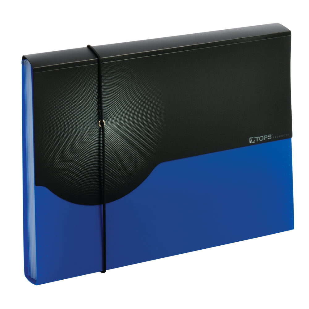 Classeurs Pendaflex 7 pochettes en polyéthylène avec demi-cercles - Fermeture élastique - Format lettre - Bleu