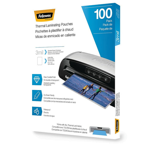 Fellowes Thermal Laminating Pouches - Letter - 3 mil