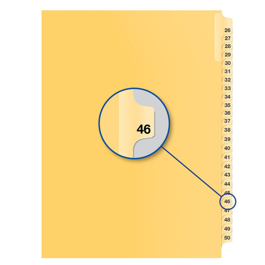 Legal Exhibit Dividers Buff #46 Letter Size, Pack of 25