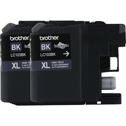 Cartouches d'encre noire haute capacité Brother LC103, lot de 2