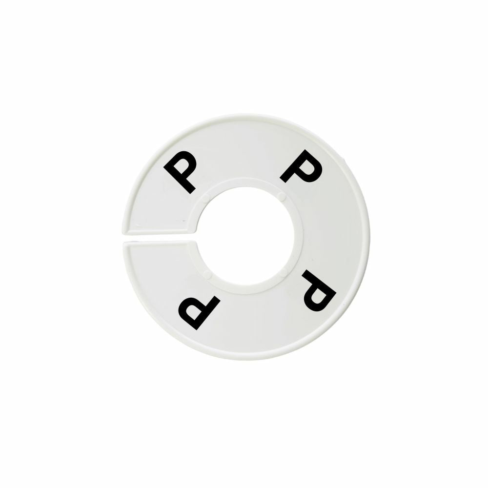 Diviseur de taille rond Eddie's - French P - Blanc avec impression noire - Paquet de 100