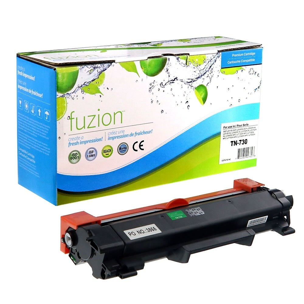 Cartouche de toner compatible Fuzion Brother TN730 – Rendement standard – Noir