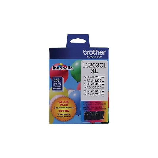 Cartouches d'encre couleur haute capacité Brother LC203 Innobella, lot de 3