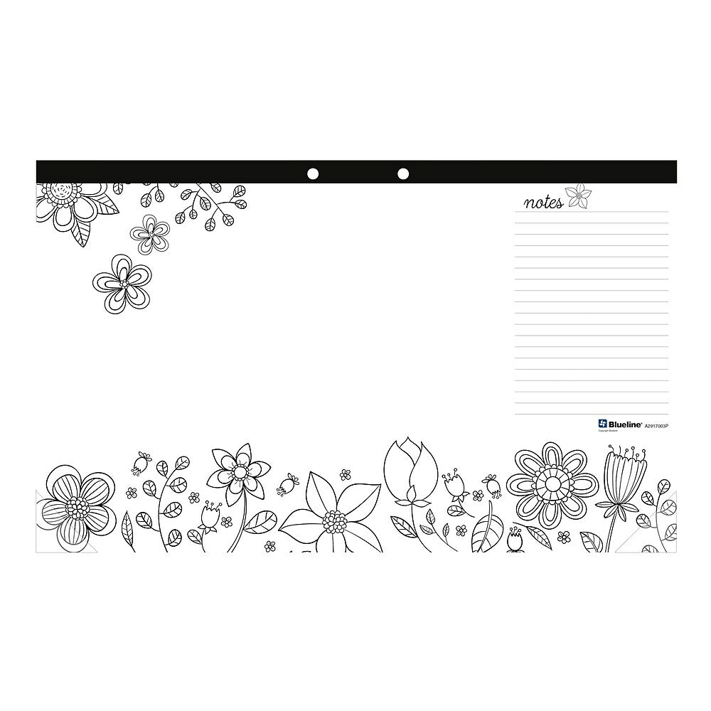 Sous-main à colorier Blueline DoodlePlan, Jardin