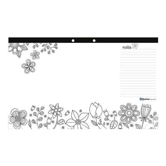 Sous-main à colorier Blueline DoodlePlan, Jardin