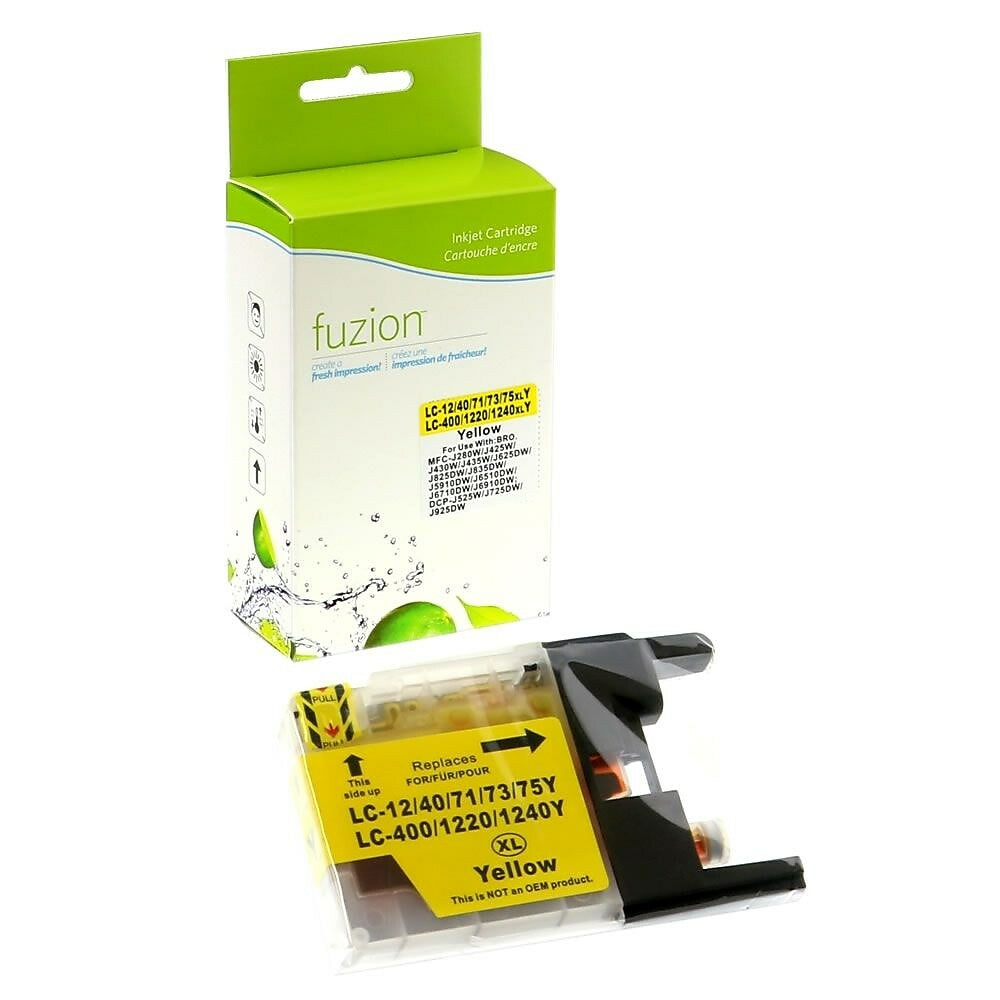 Cartouches d'encre compatibles Fuzion Brother LC75Y - Haut rendement - Jaune