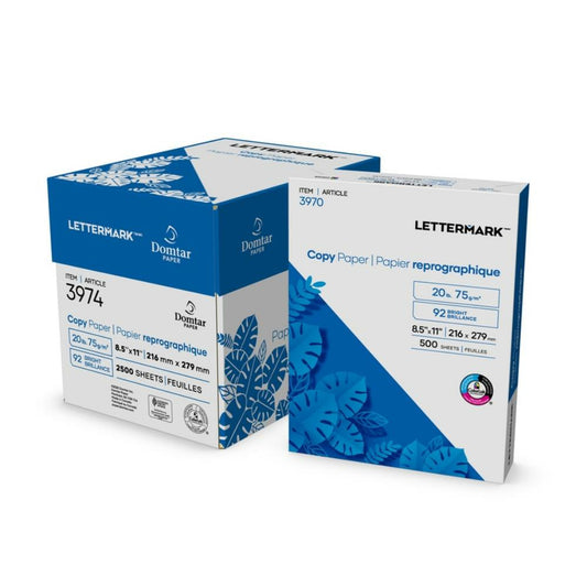 Lettermark Domtar Lettermark Multipurpose Paper - 20 lb - 8-1/2" x 11" - 2500 Pack