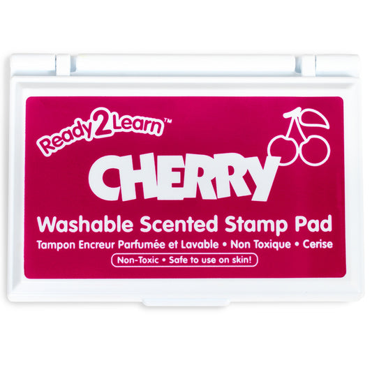 Ready 2 Learn Washable Scented Stamp Pad - 3.4" L x 2" W - Red/Cherry
