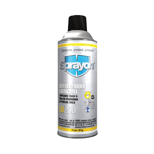 Sprayon LU200 Dry Film Moly Lubricant Can - 11 oz Capacity
