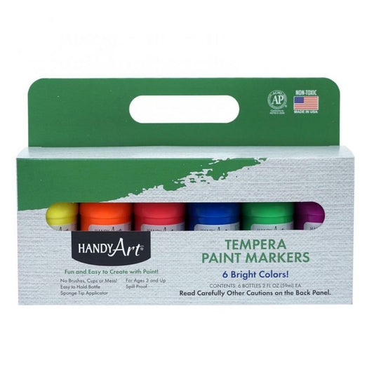 Tempera Paint Marker Flourescent Ses, 6 - 2oz/59ml