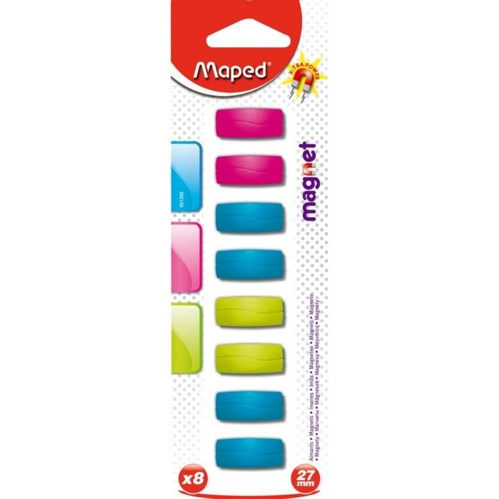 Aimants Maped 27 mm, couleurs assorties, paquet de 8