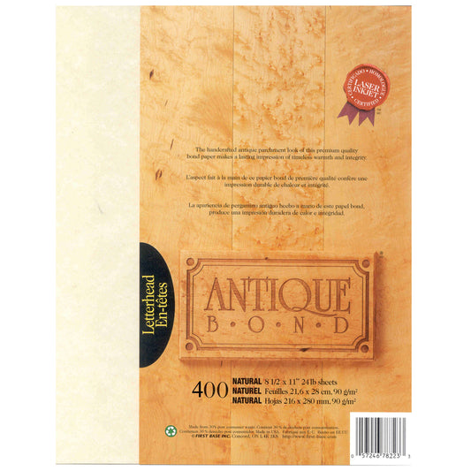 St. James Specialty Papers Antique Bond, Letter Size, Natural, 400 Pack
