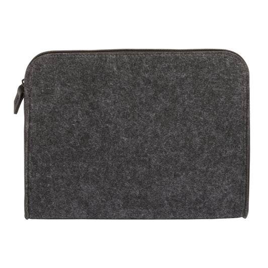 Pendaflex Felt Zip Pocket - 8" x 9-1/8" x 1" - Charcoal Grey/Black