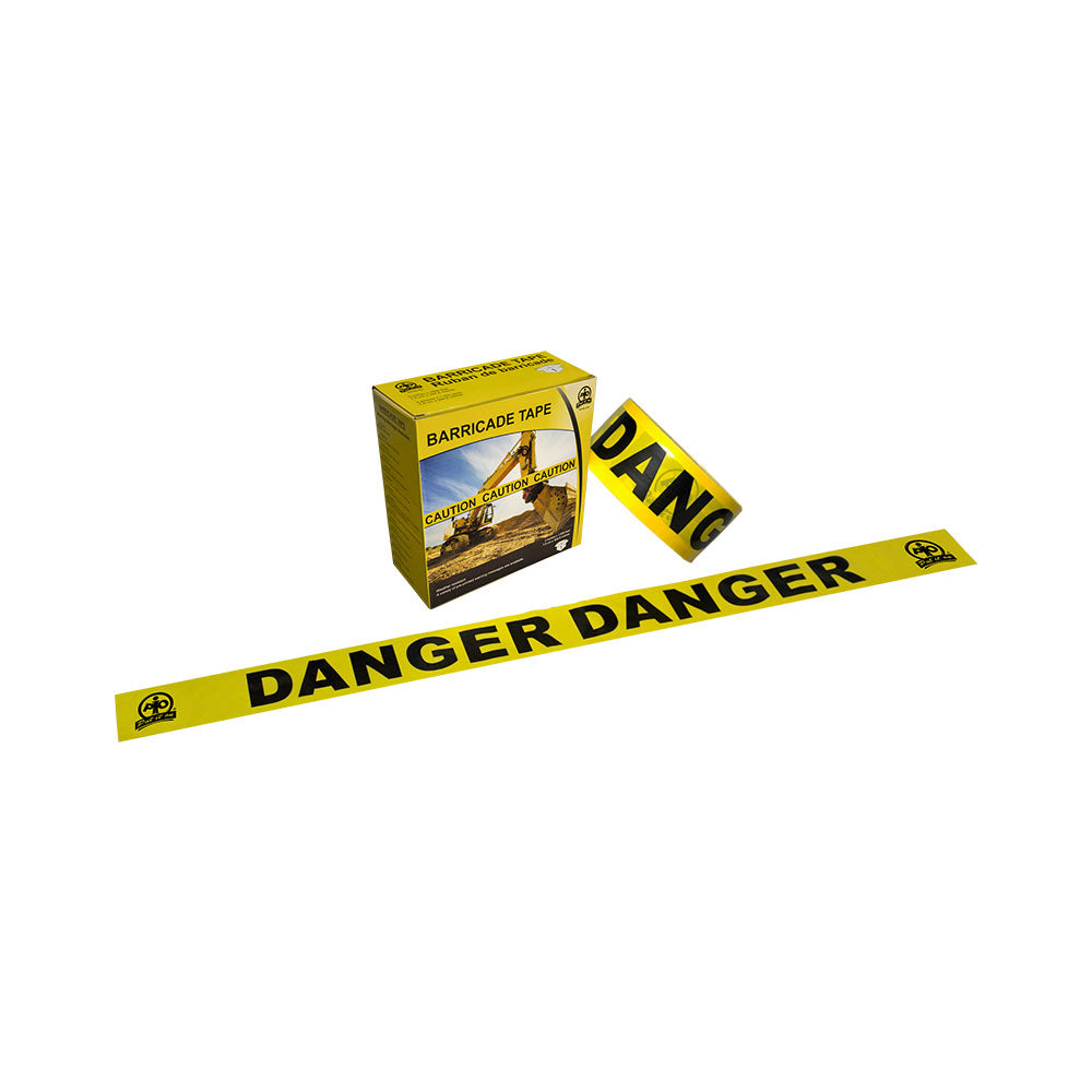 Ruban de barricade Wasip - Jaune - « Danger Danger » - 3" x 1000'