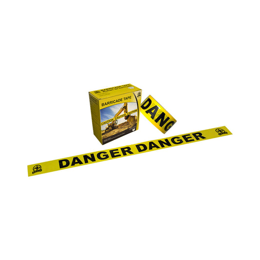 Ruban de barricade Wasip - Jaune - « Danger Danger » - 3" x 1000'