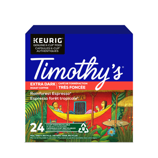 Timothy's Rainforest Espresso Coffee K-Cup Pods - 24 Pack