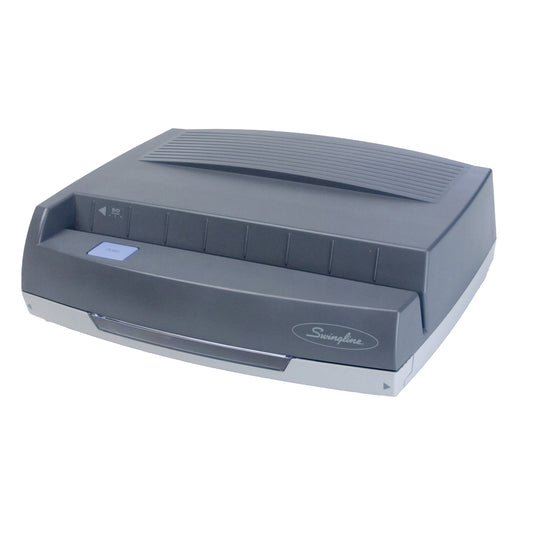 Perforatrice électrique 3 trous Swingline 350MD, capacité moyenne (50 feuilles), trou de 9/32 po, centre de 8-1/2 po, gris