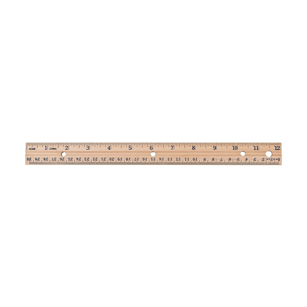 Règle d'école en bois Westcott 30 cm/12" avec bord uni