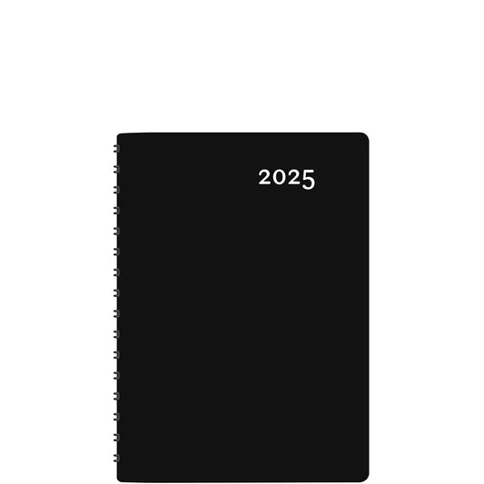 W. Maxwell 2025 Buro Daily Planner - 5.25" x 8" - Black - Bilingual