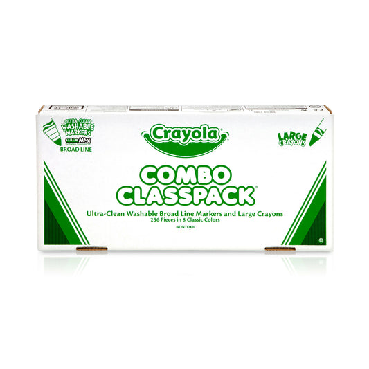Crayola Washable Broad Line Markers & Large Crayons Combo Classpack - 256 Pieces Pack