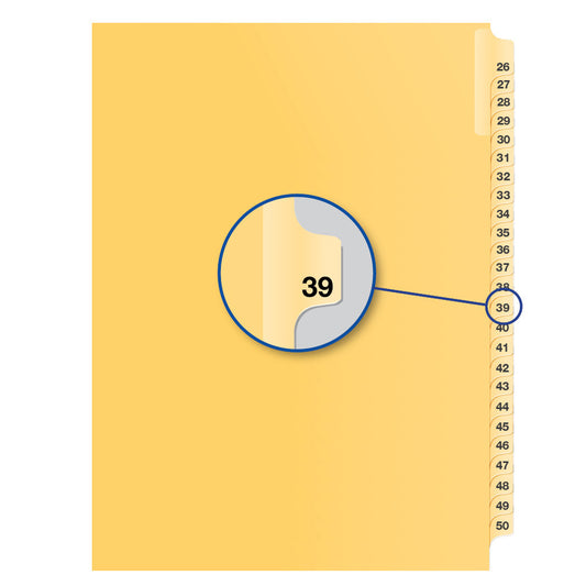 Legal Exhibit Dividers Buff #39 Letter Size, Pack of 25