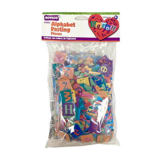 Roylco Alphabet Pasting Piece - Assorted - 1" H x 1" W - 2000 Pack