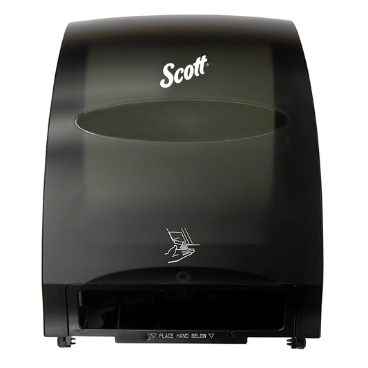 Distributeur automatique d'essuie-mains en rouleau Scott Essential – pour essuie-mains Scott Purple Core – 32,3 x 40 x 24,2 cm – Noir