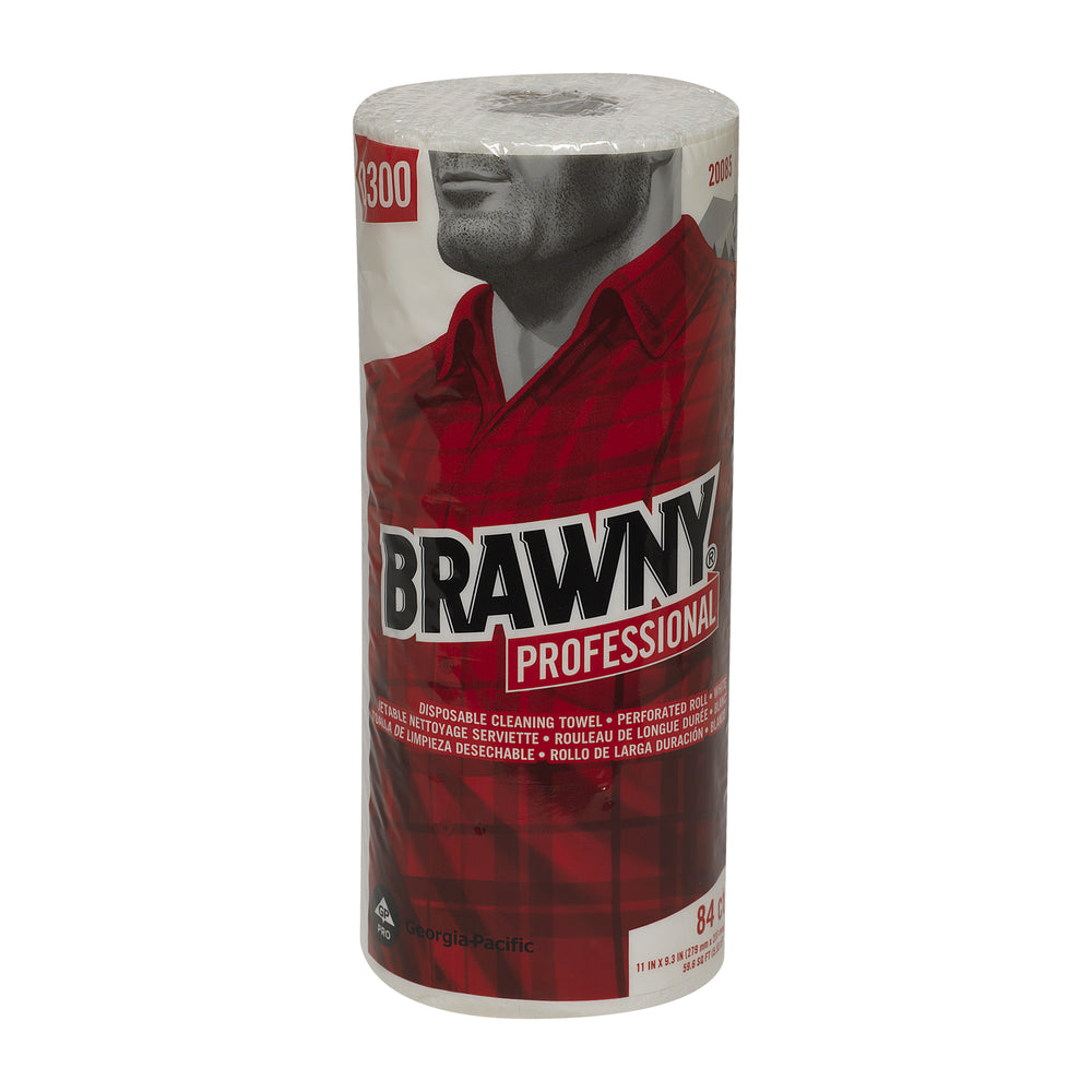 Essuie-tout jetables Brawny Professional D300 - Rouleau perforé - Blanc