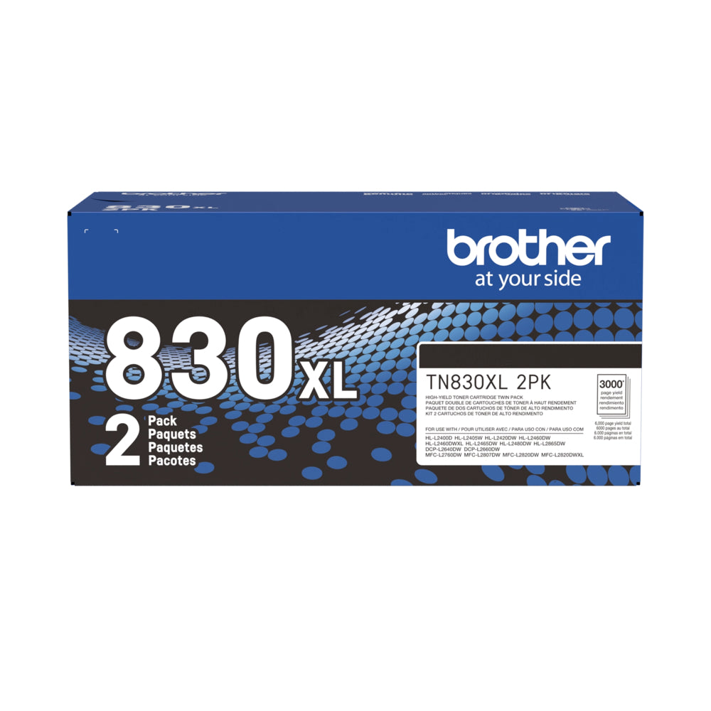 Brother Genuine TN830XL2PK Toner Cartridge - High Yield - Black - 2 Pack