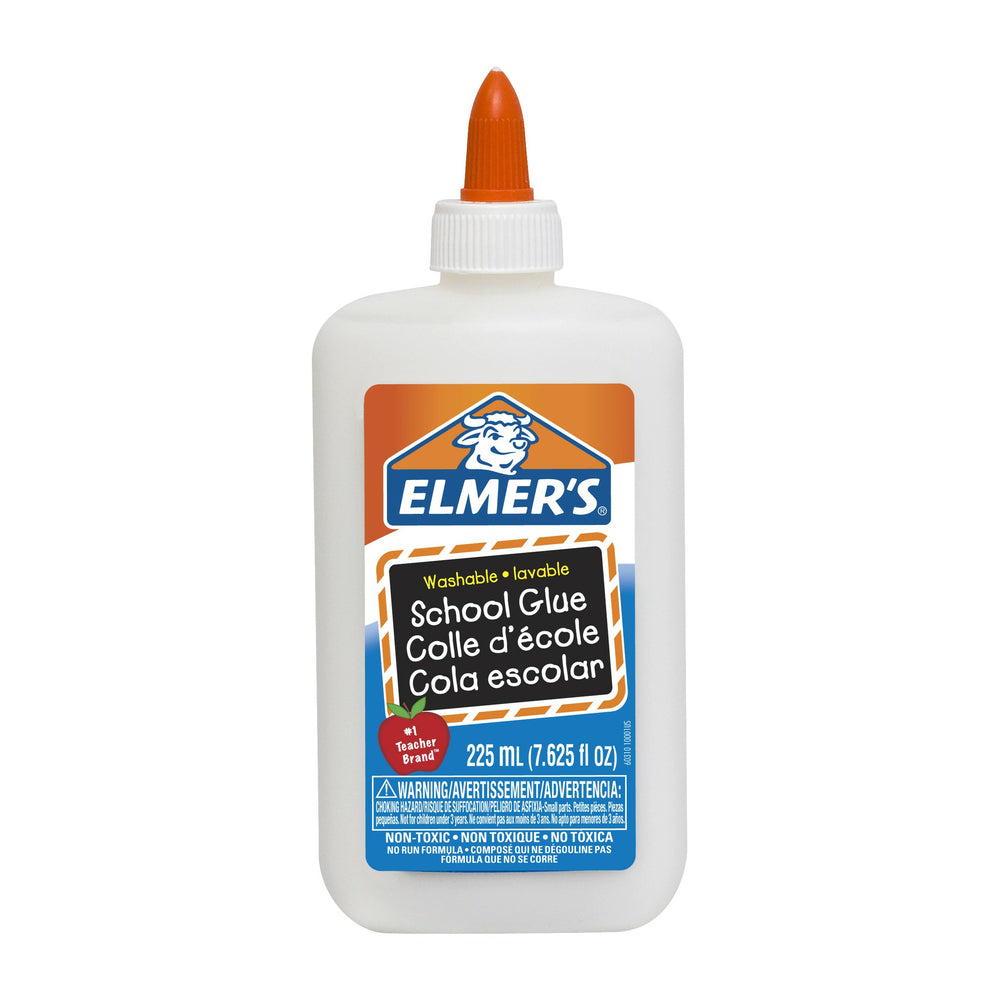 Colle scolaire lavable et anti-coulures Elmer's - 225 ml - Blanche - Flacon de 225 oz (60310Q)