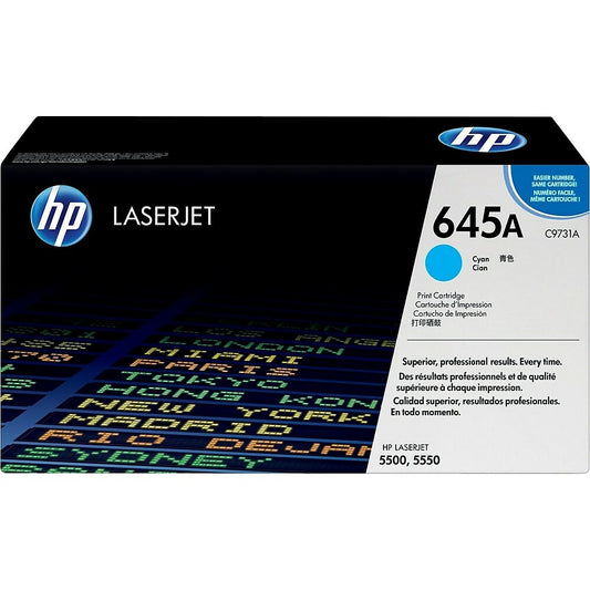 Cartouche de toner cyan HP 645A (C9731A) LaserJet d'origine