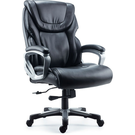 Staples Denaly Bonded Leather Big and Tall Manager's Chair - Black