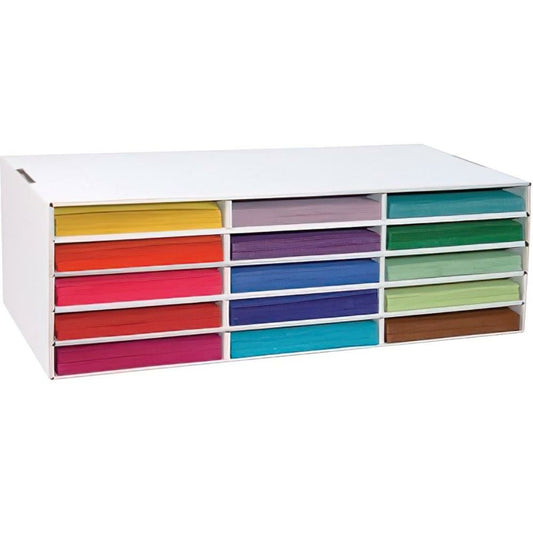 Classroom Keepers 9" x 12" Construction Paper Storage, 15-Slot, White, 24cm x 74cm x 33cm