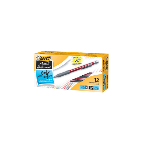 BIC Extra-Comfort Mechanical Pencil - Fine Point (0.5mm) - Black - 12 Pack