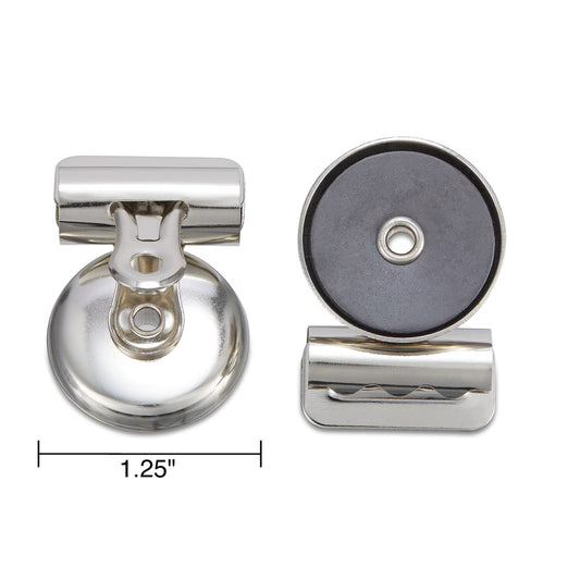 Pinces magnétiques Staples Bulldog - 1,25 po de largeur - Métalliques - Paquet de 18