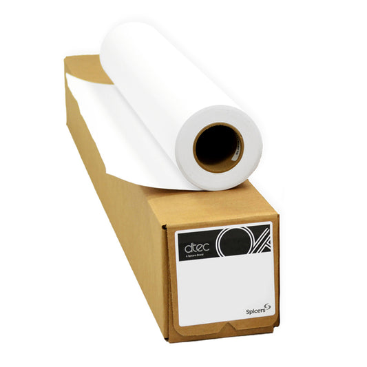 Papier reprographique grand format Spicers dtec - 24" x 500' - 20 lb - Blanc - 75 g/m² - Noyau de 3" non scotché - FSC - Paquet de 2