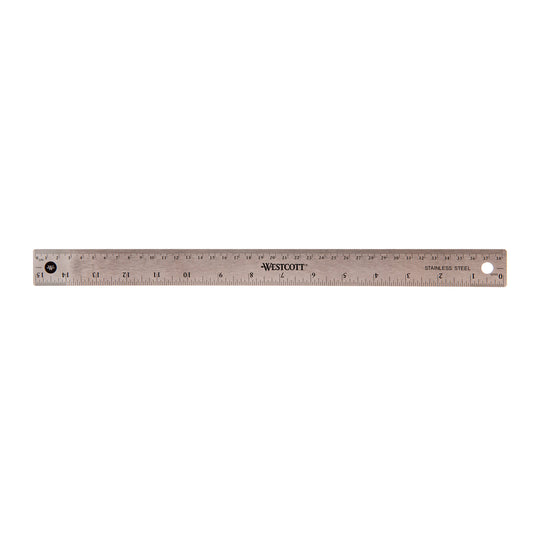 Règle Westcott en acier inoxydable - 38 cm/15" - Argent