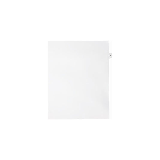 Onglets numériques Sterling, n° 3, blancs, format lettre, coupe 1/15, paquet de 25