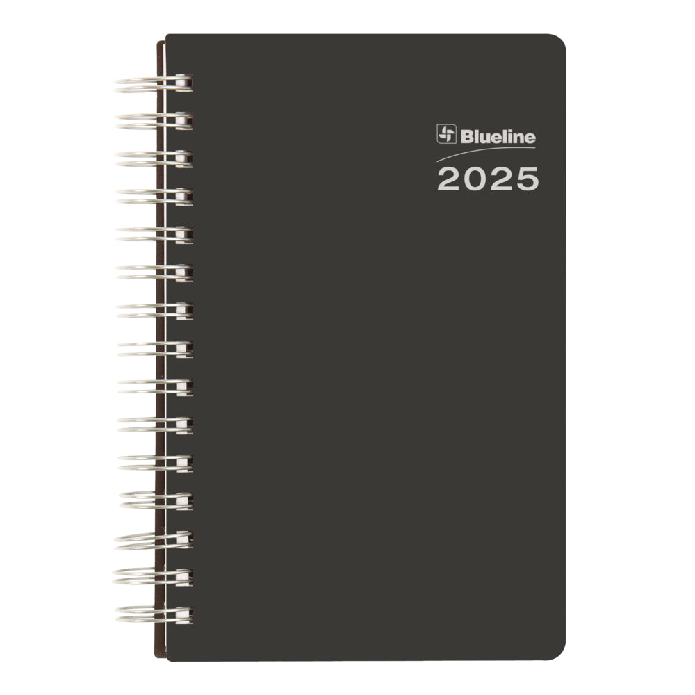 Blueline 2025 DuraGlobe  Daily Planner - Bamboo Fibre Paper - 8" x 5" - Black - Bilingual
