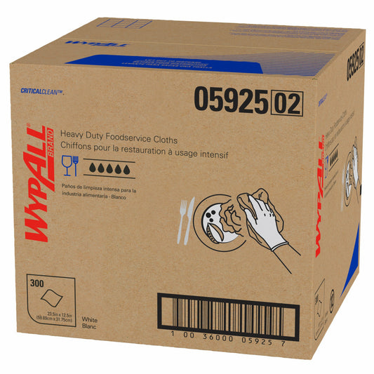 WypAll CriticalClean Heavy Duty Foodservice Cloths - Quarterfold Towels - White