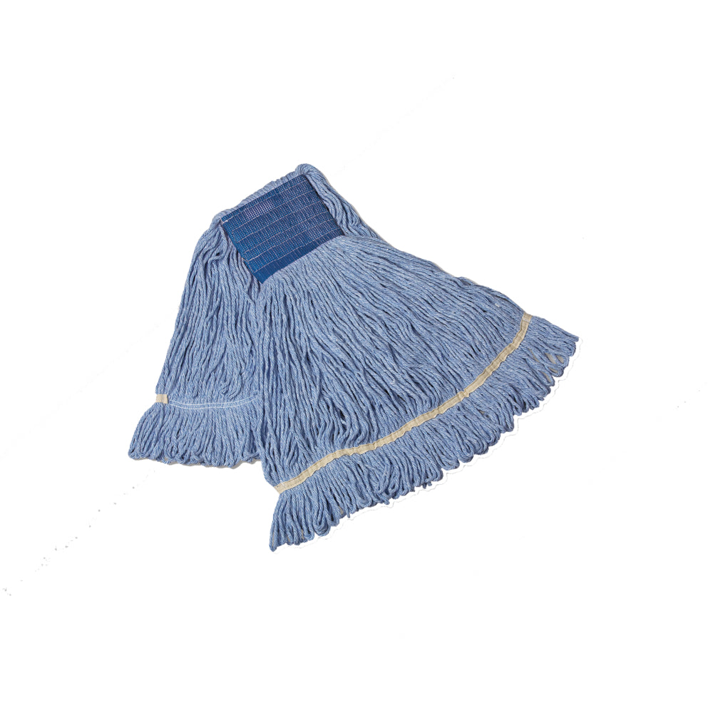 Tête de balai à franges Vileda Winger à bouclettes - 6 rangs cousus - Large - Bleu