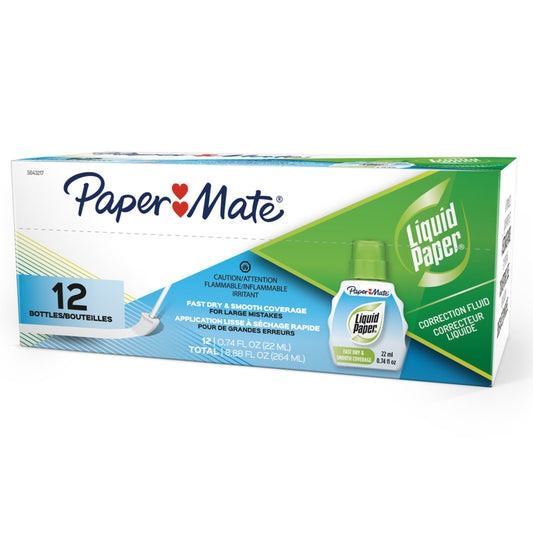 Papier liquide PaperMate - Séchage rapide - Paquet de 12