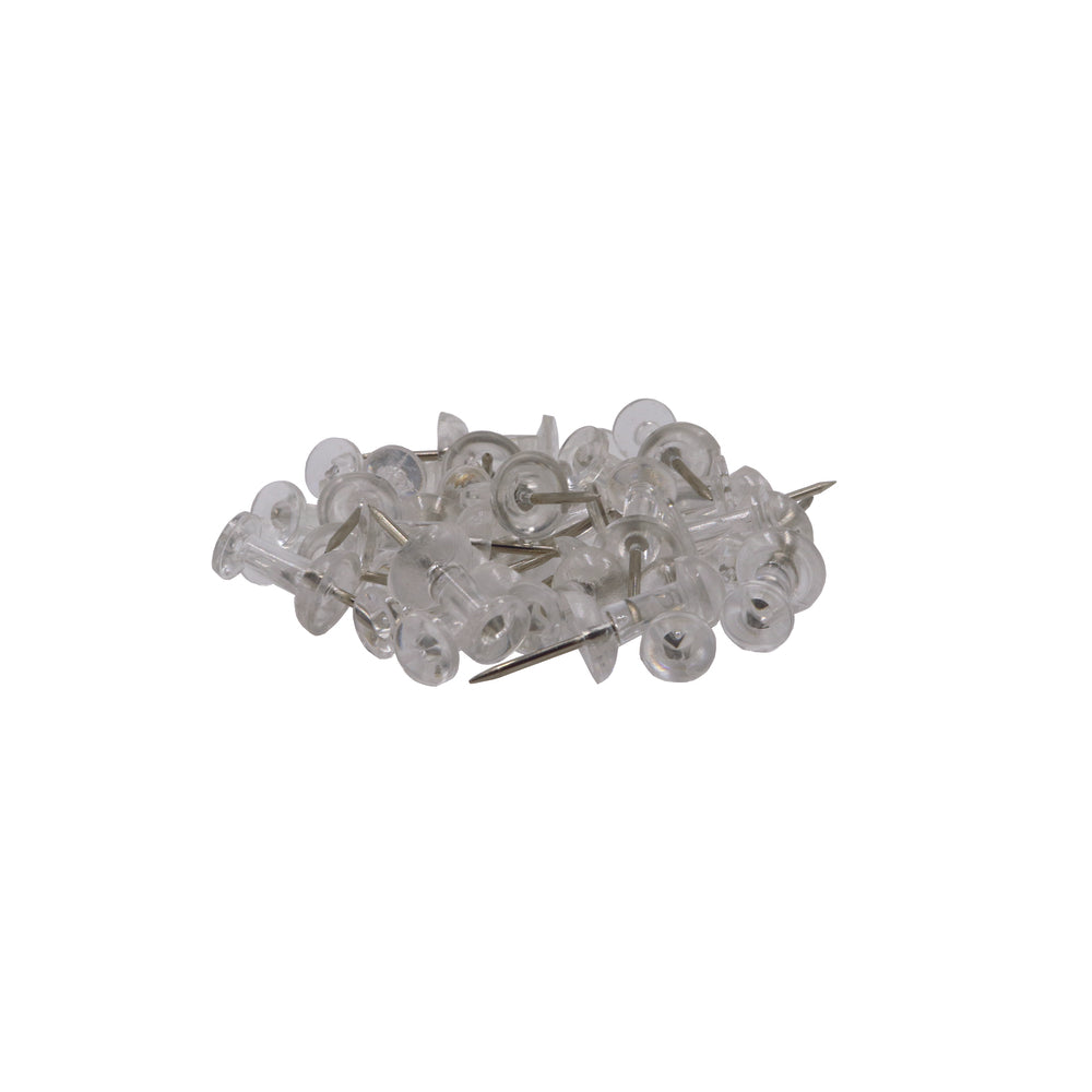 Westcott Push Pins - 1" - Clear - 30 Pack