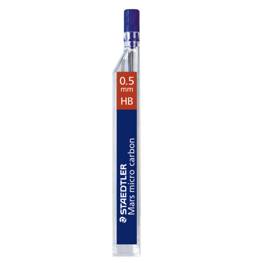 Recharges de mines pour porte-mine Staedtler Mars Micro Carbon - HB - 0,5 mm - Lot de 12