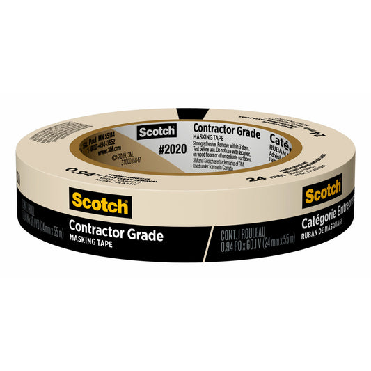 Ruban de masquage Scotch de qualité professionnelle 24 mm x 55 m