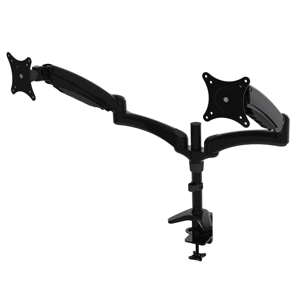 DAC Duo Plus Ergonomic Dual Monitor Arm with Grommet and Desk Clamp - Black