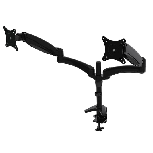 DAC Duo Plus Ergonomic Dual Monitor Arm with Grommet and Desk Clamp - Black