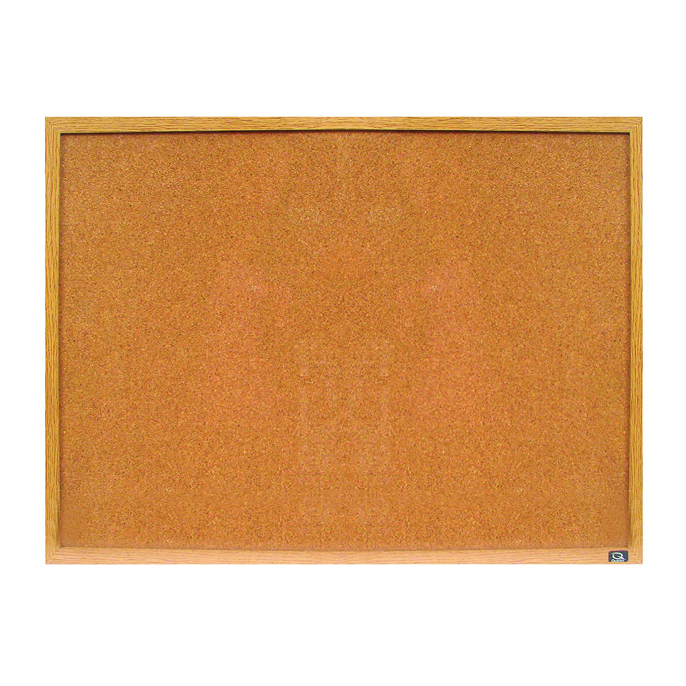 Tableau d'affichage économique en liège Quartet - Cadre en chêne - 36" x 24"