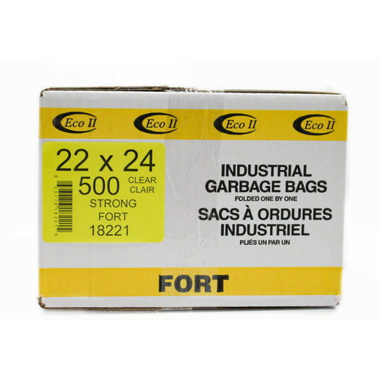 Eco II Garbage Bags - 22" x 24" - Strong - Clear - 500 Pack