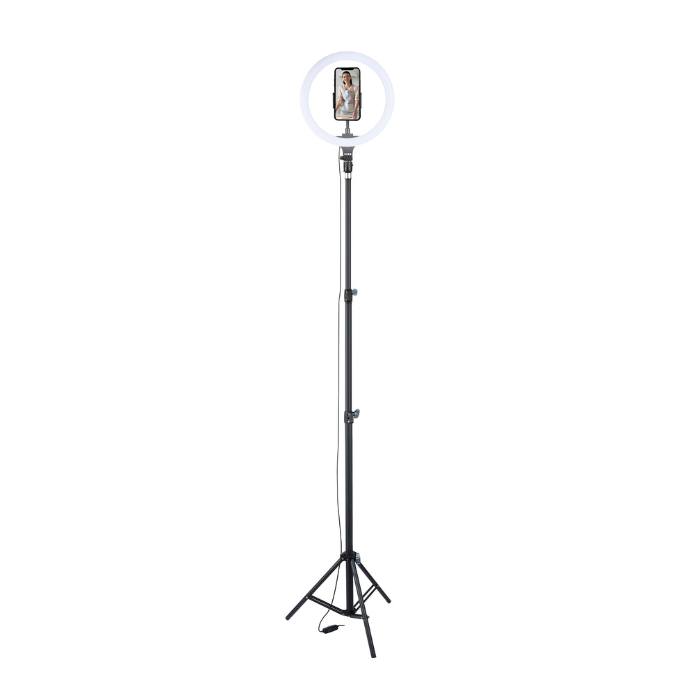 Anneau lumineux LED Basic Tech de 12 pouces avec trépied réglable